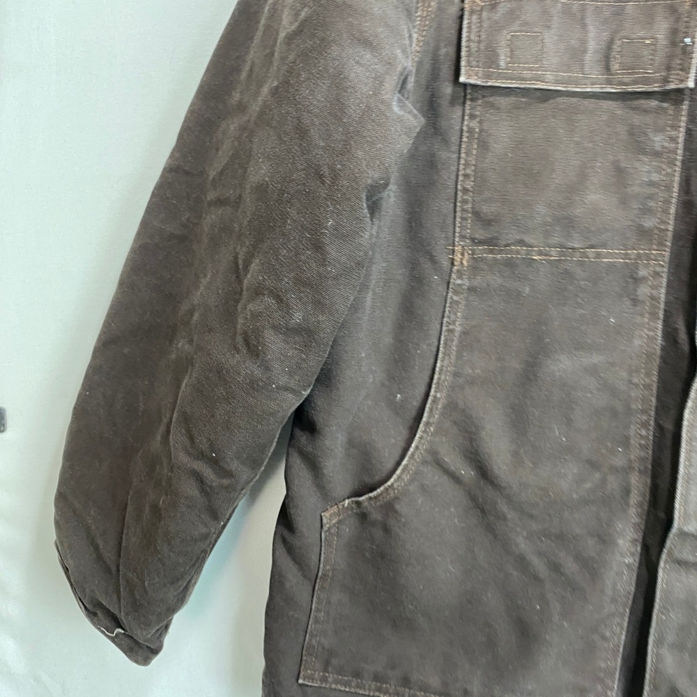 VTG Carhartt RN14806 Coat Mens Medium Brown Duck Canvas Corduroy Collar Jacket - Picture 6 of 12
